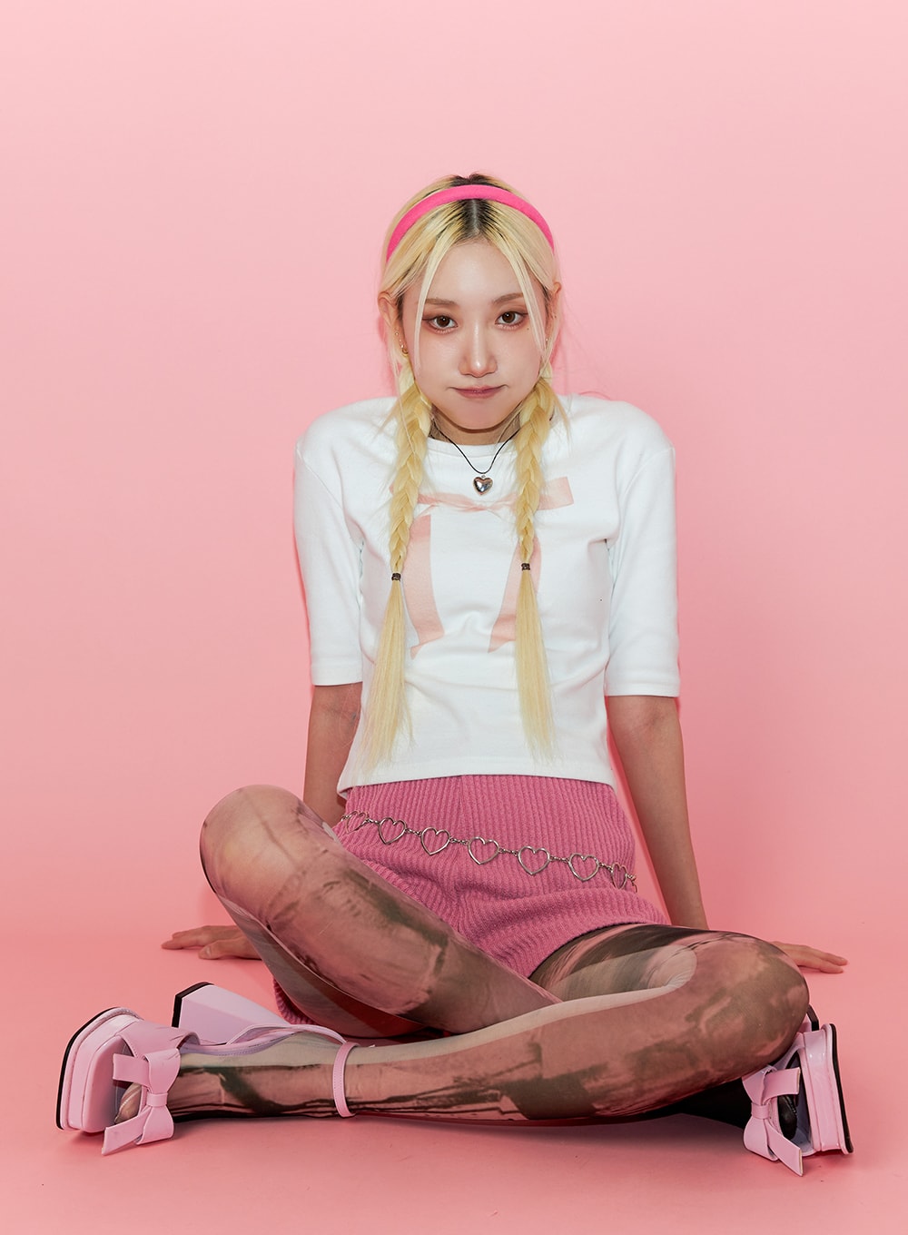 Ribbon Slip Crop T-shirt ID313