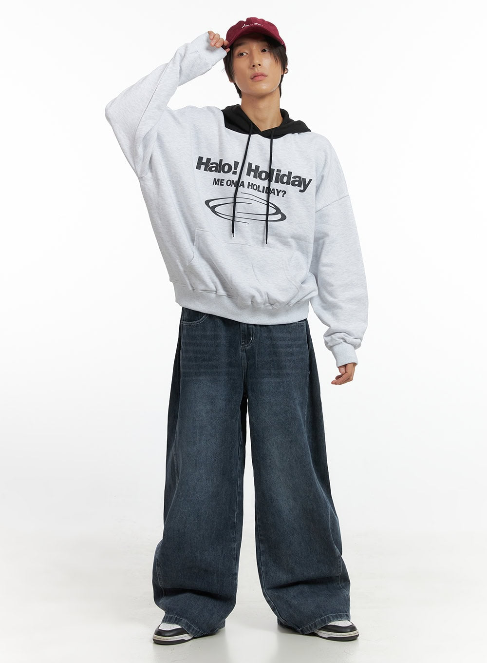 Men's Mixed Color Graphic Hoodie Sweatshirt IO402