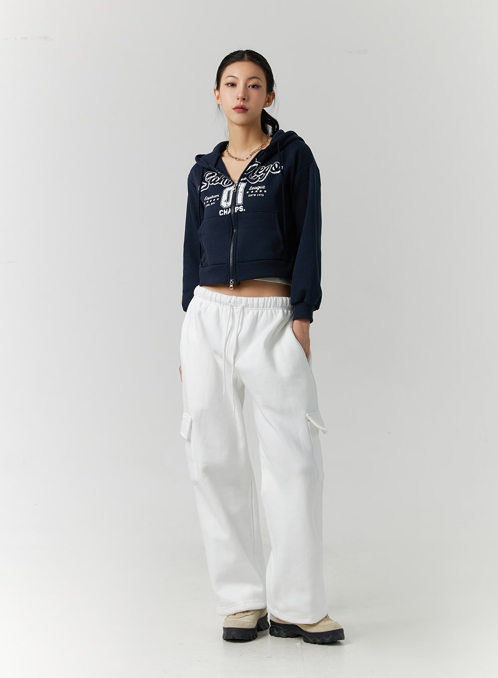 Flowy Drawstring Plush Wide Pants ID305