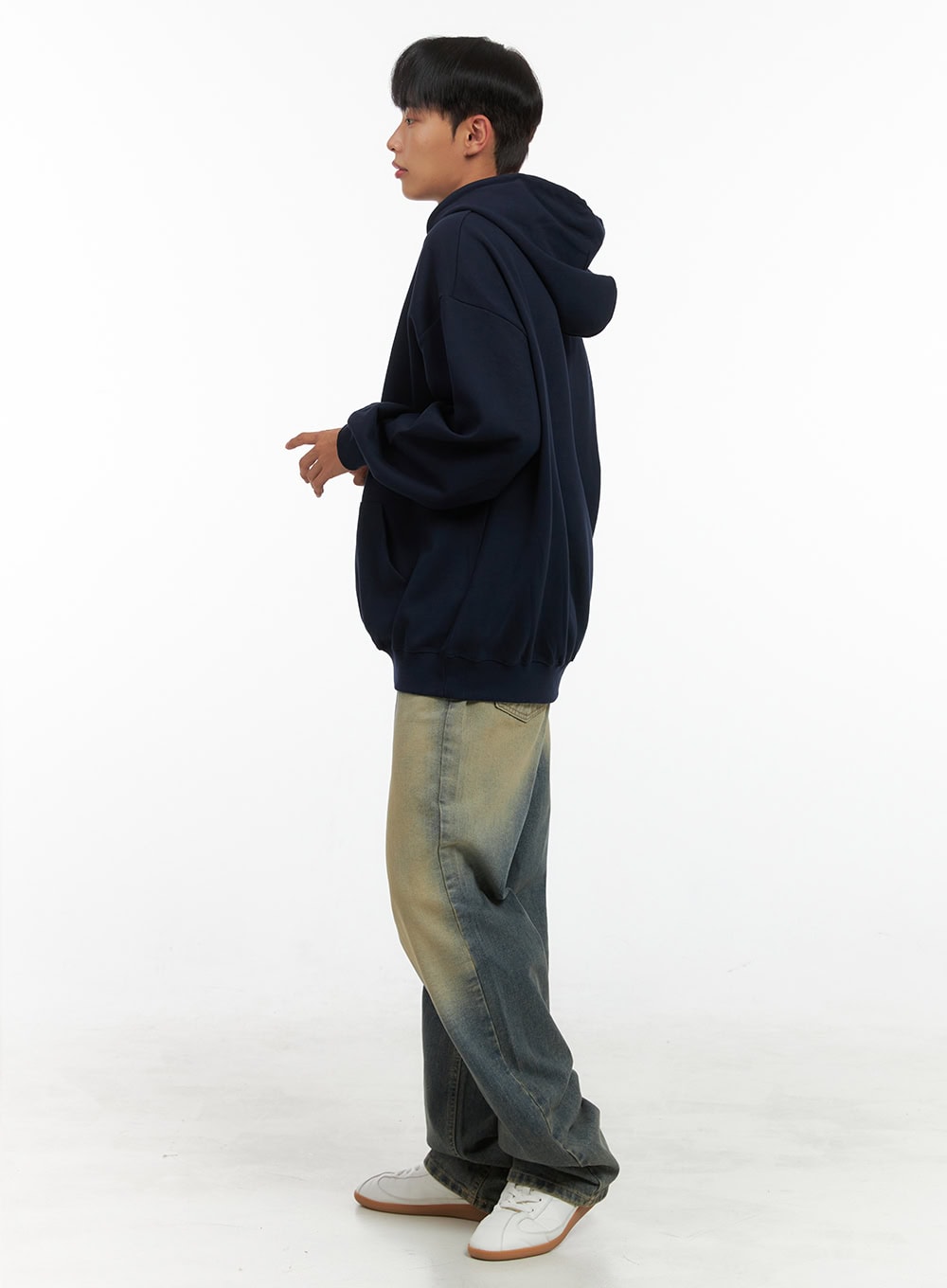 Men's Graphic Hooded Sweatshirt (Dark blue) IS420