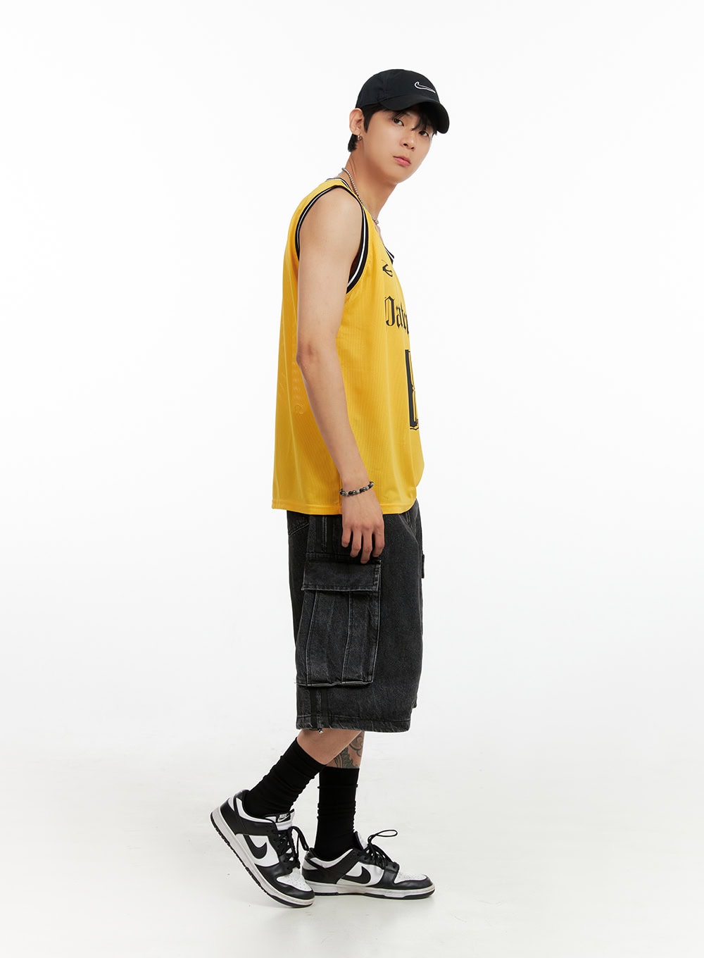 Men's Lettering Loose Fit Sleeveless T-Shirt IG402