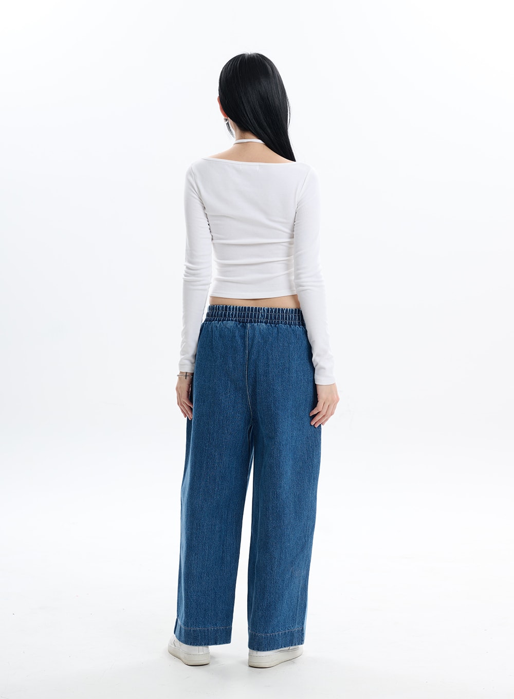 Halter Cut Out Crop Long Sleeve IF413