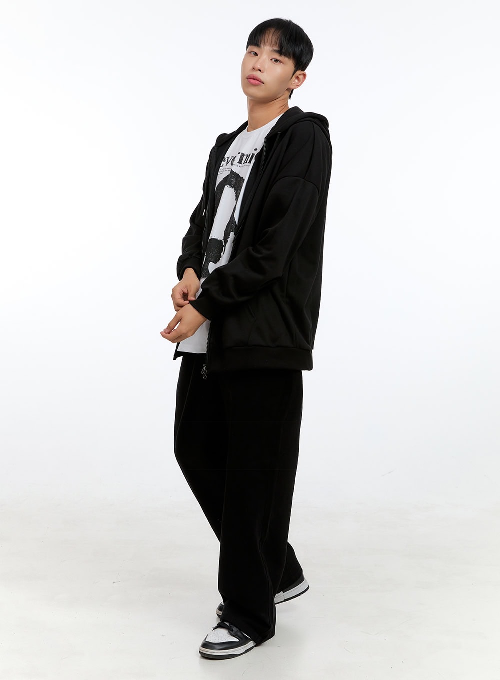 Men's Basic Two-Way Zip-Up Hoodie IG422