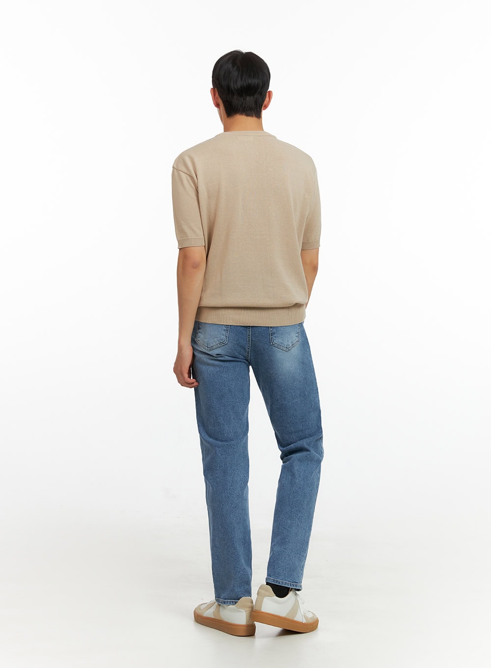 Men's Round Neck Knit T-Shirt IU412