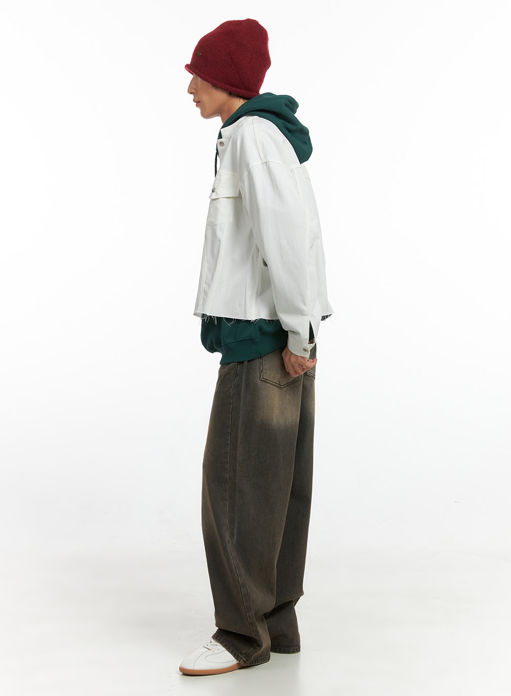 Men's Cotton Buttoned Trucker Jacket IO402