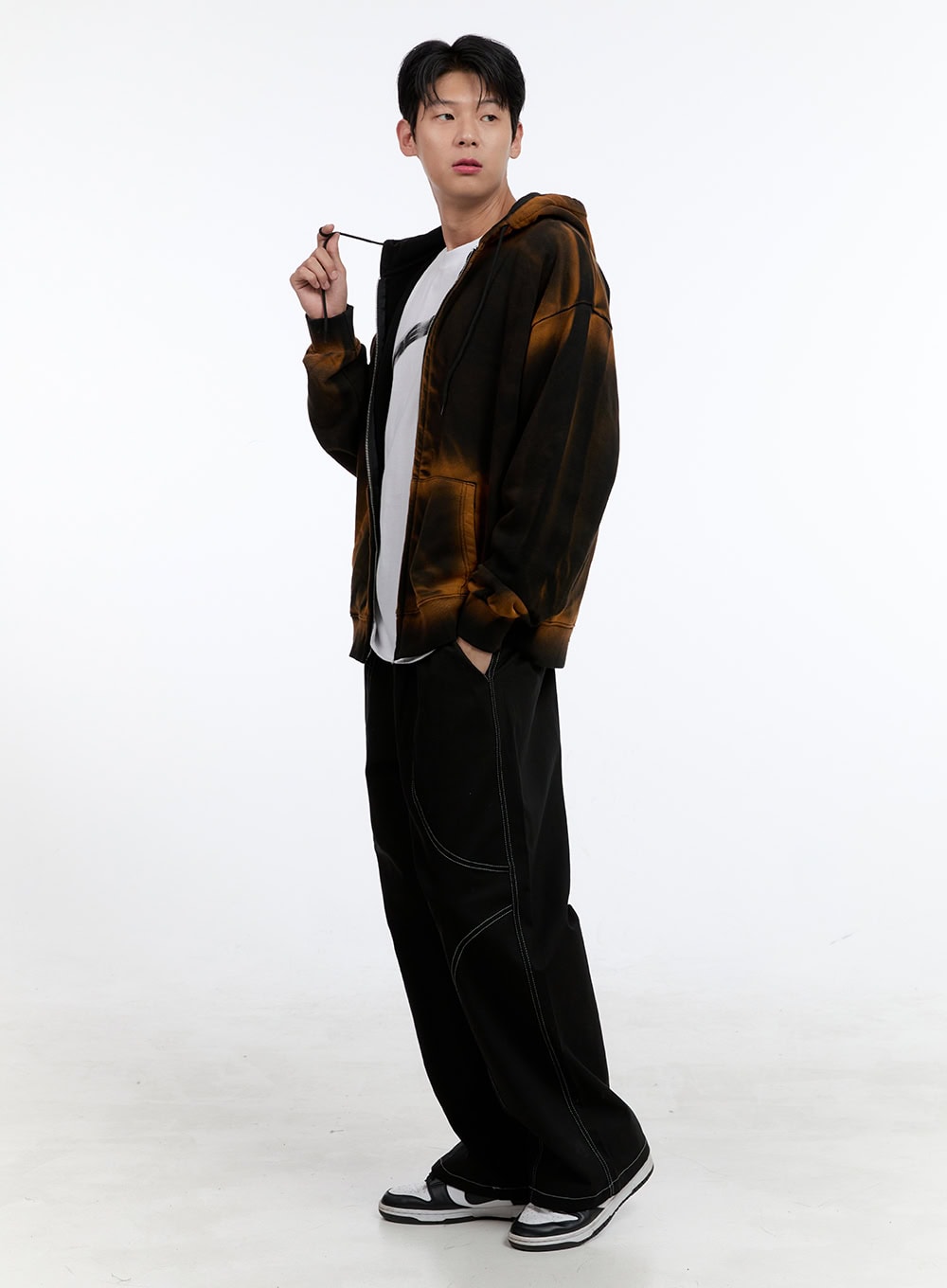 Men's Vintage Washed Hoodie Jacket IG427