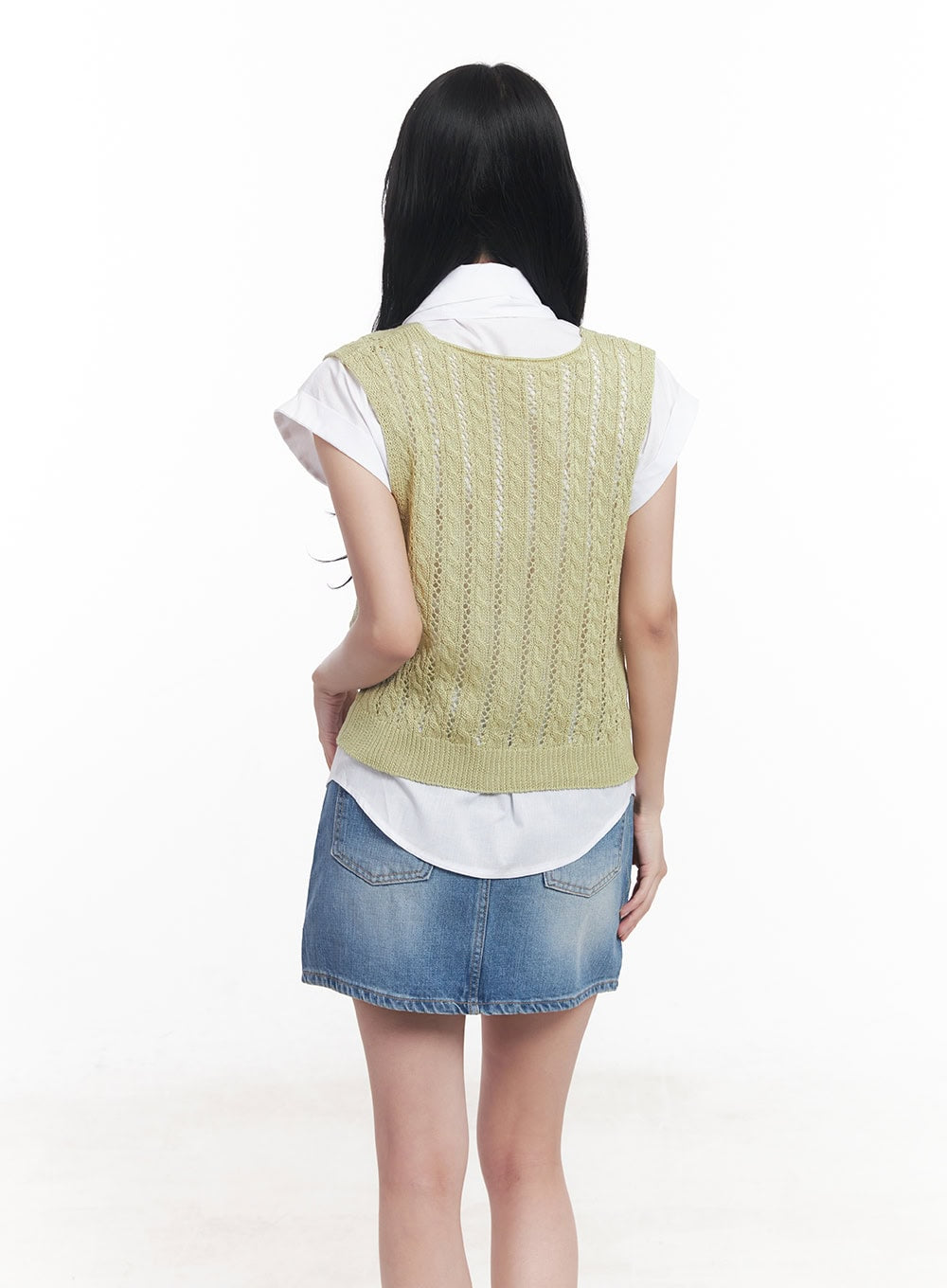 Knit Buttoned Vest Top CY523