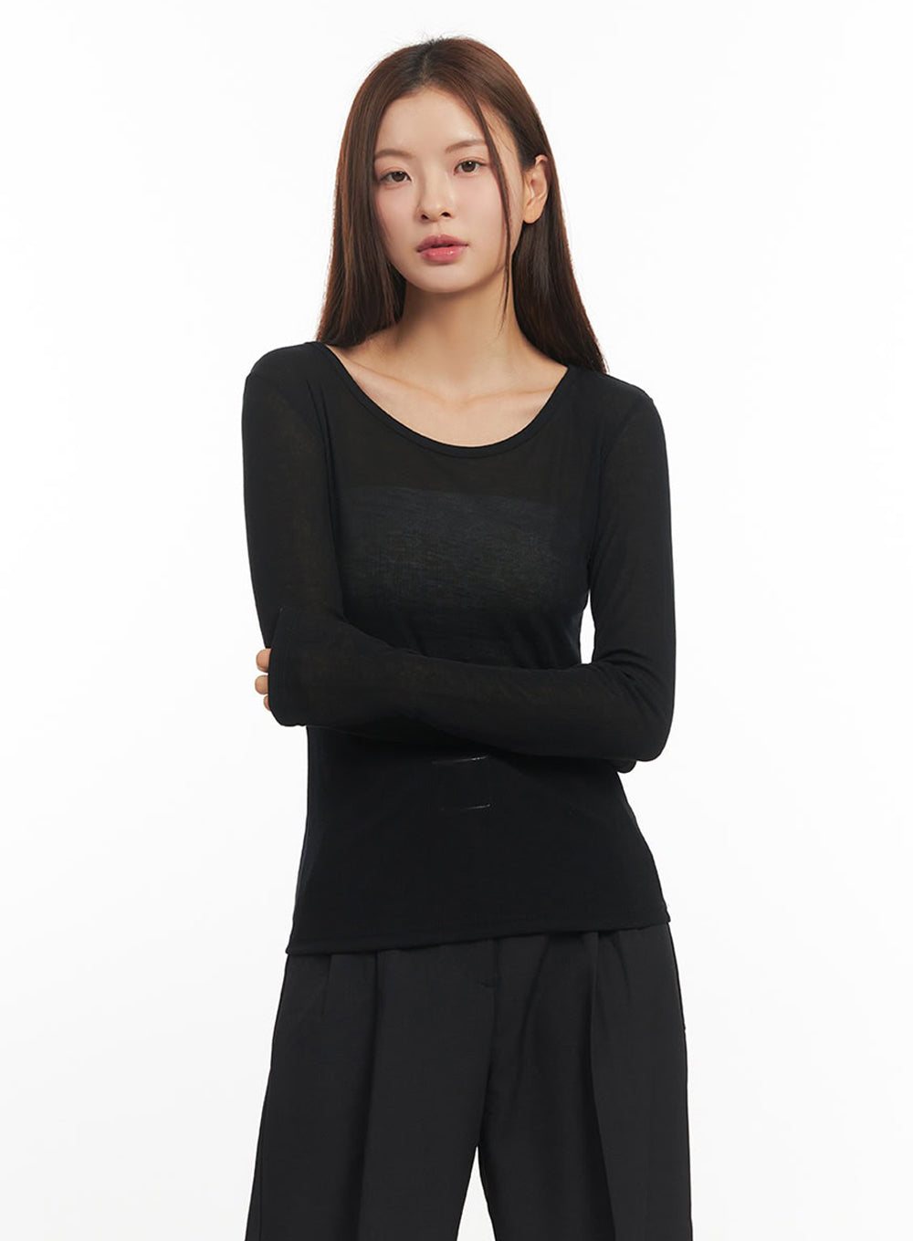 Essential Sheer Long-Sleeve Top IM524