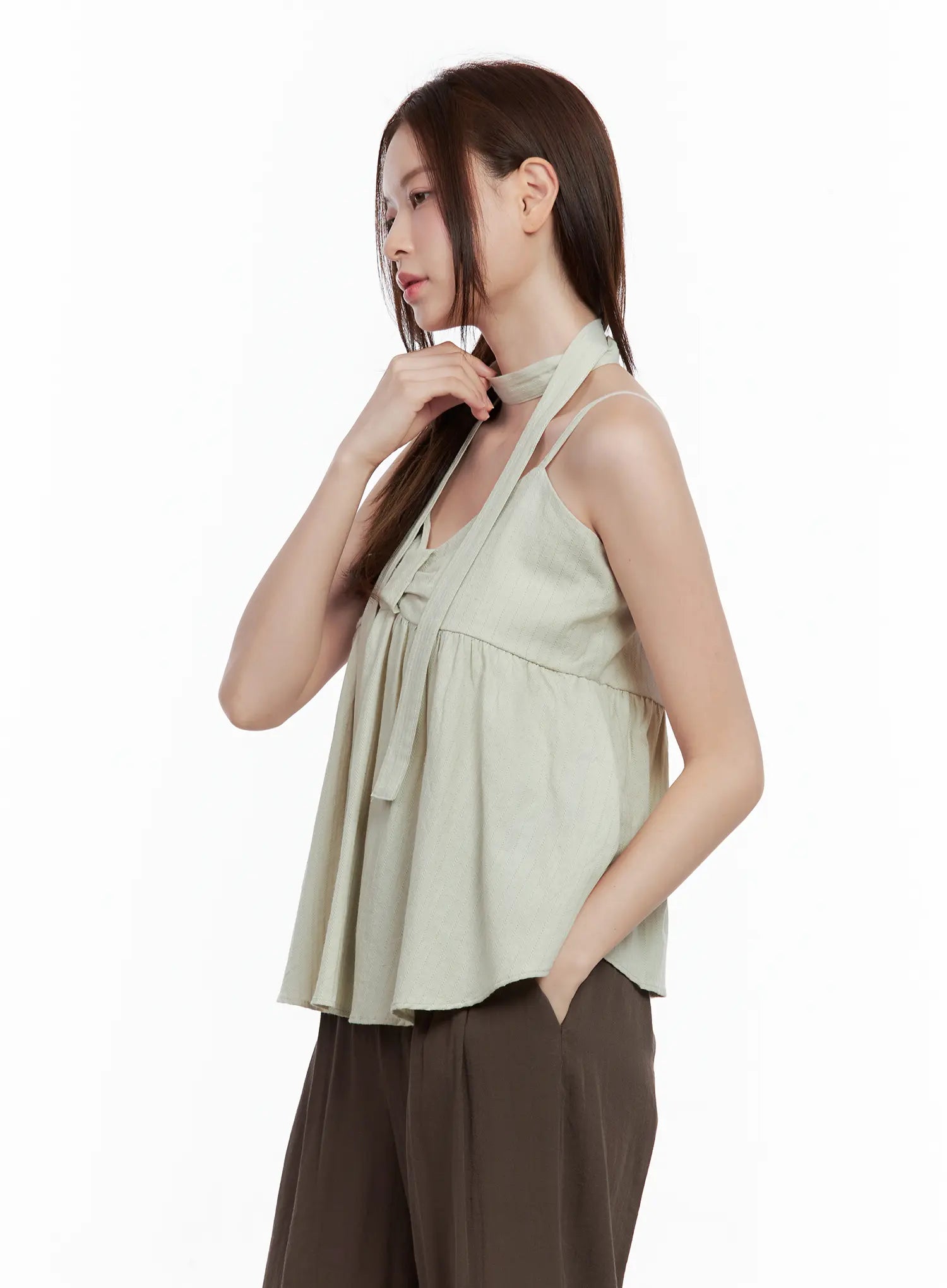 Ribbon Tie Tank & Scarf Set CL502