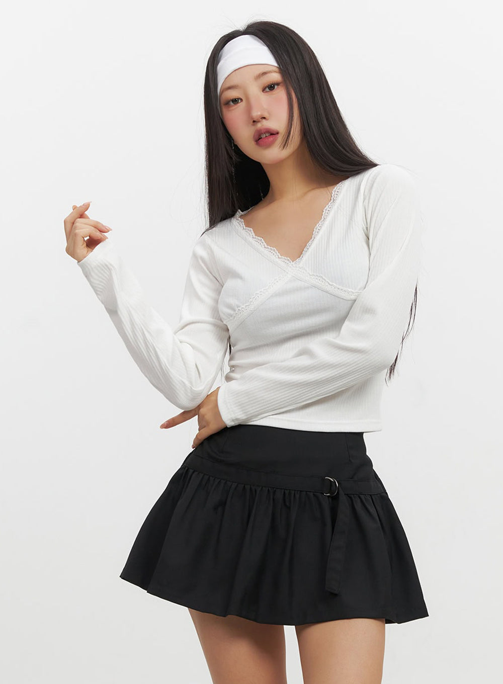 Lace V-Neck Crop Top IF510