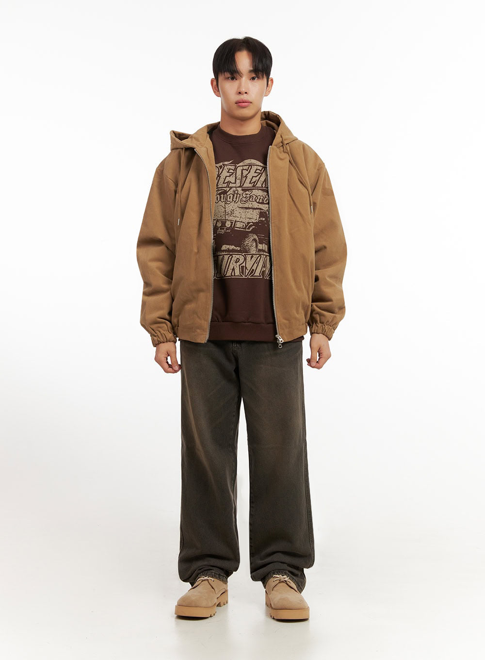 Men's Cotton Hooded Zip-Up Jumper ID413