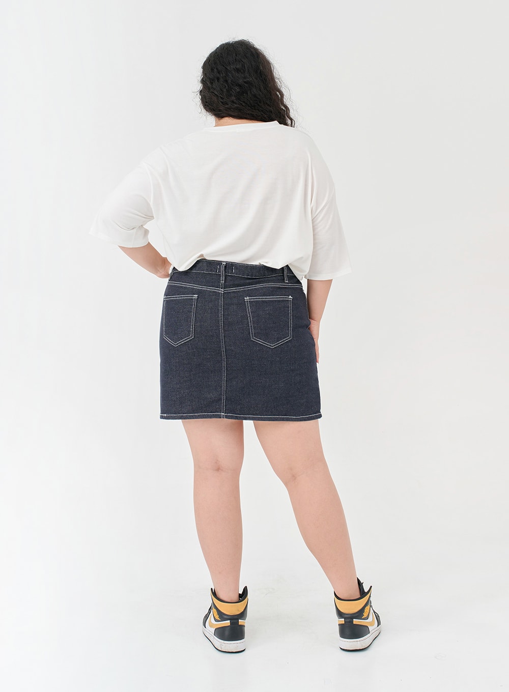 Plus Stitch Span Denim Skort IG09