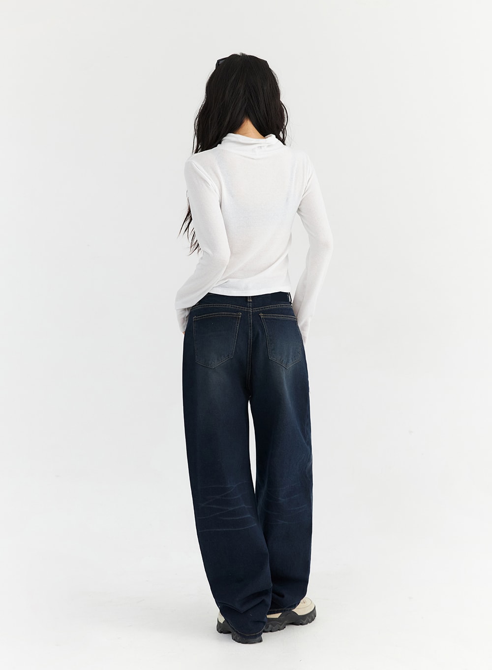 Dark Wash Wide Leg Jeans CN303