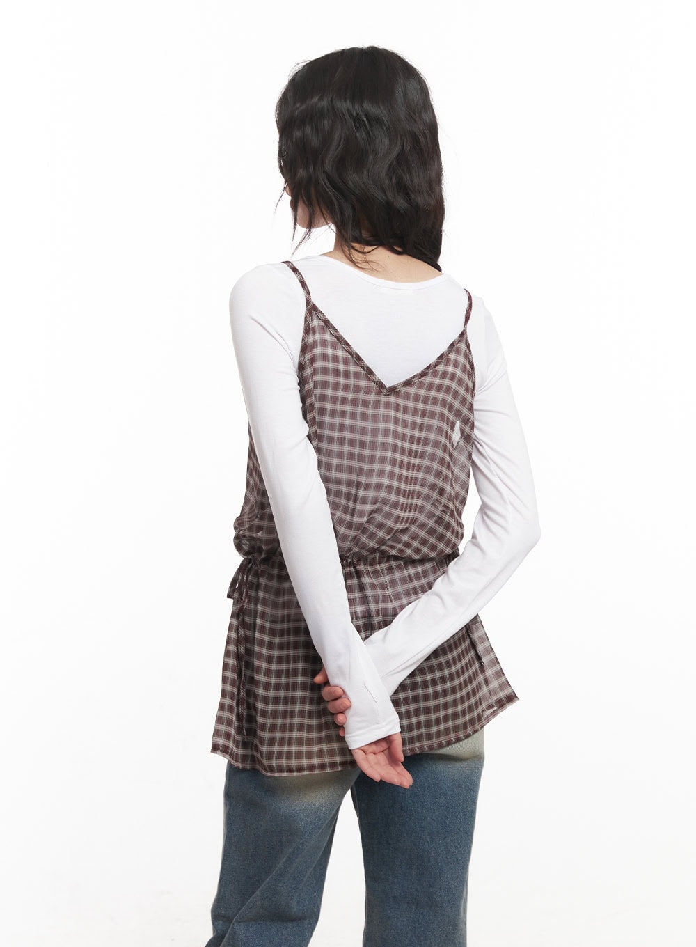 Sheer Checkered Mini Dress CM519