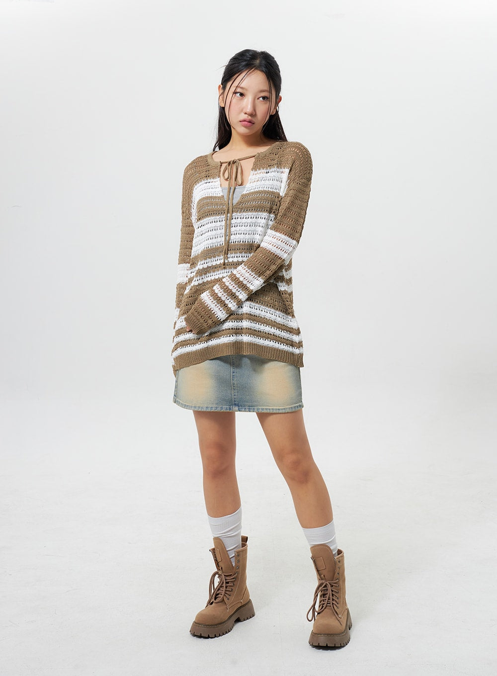 Light Wash Denim Mini Skirt CY324