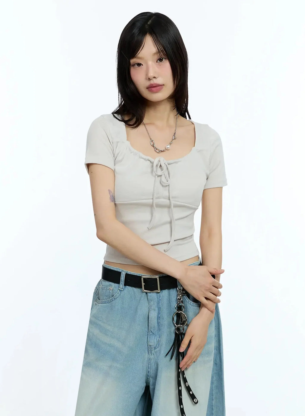 Ribbon Detail Crop Top IU524