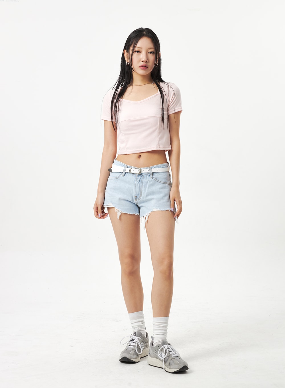 Heart Neck Cropped Tee CA320