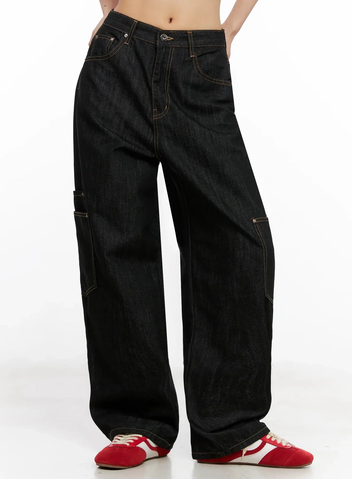 Dahee Wide-Leg Cargo Jeans IG508