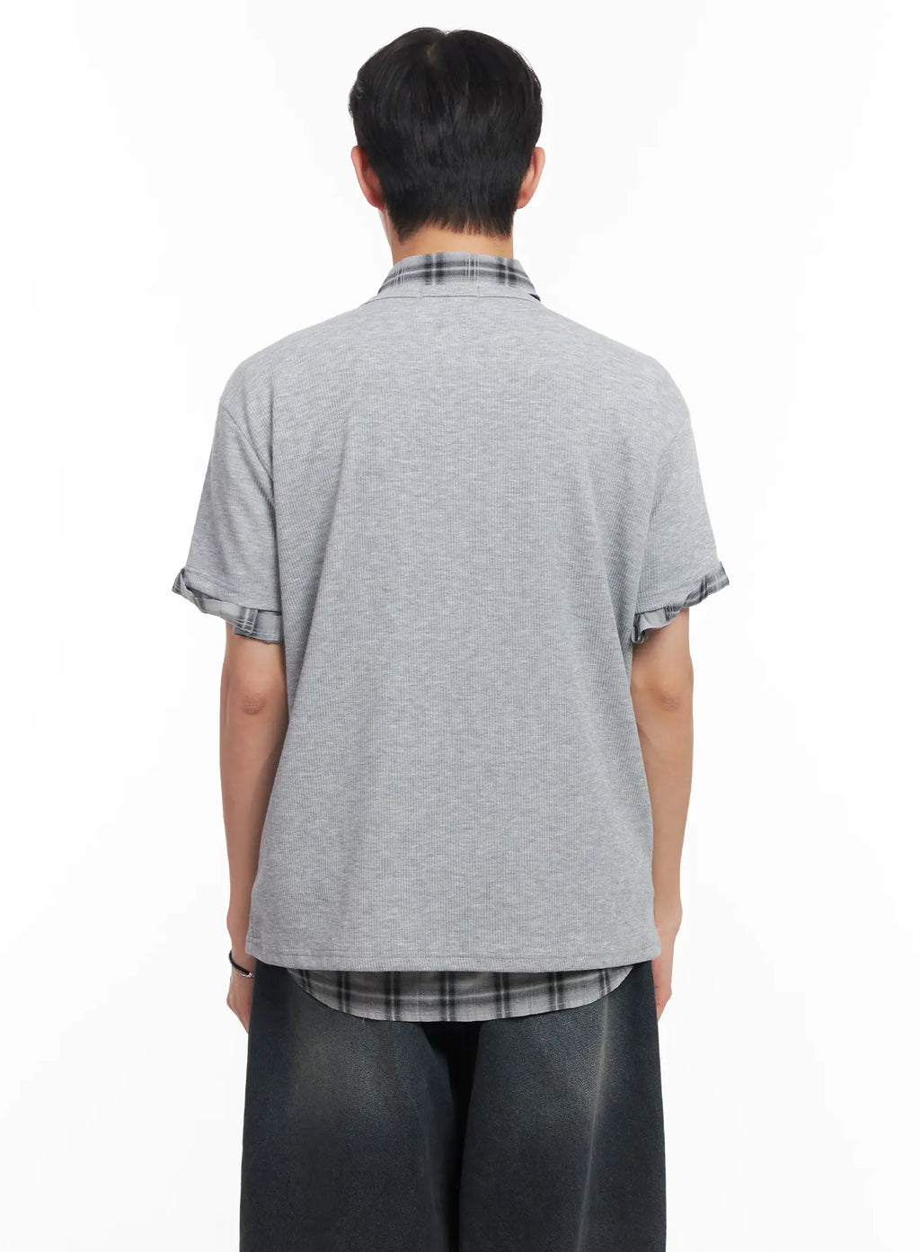 Men's Henley Neck Short-Sleeve Tee IU519