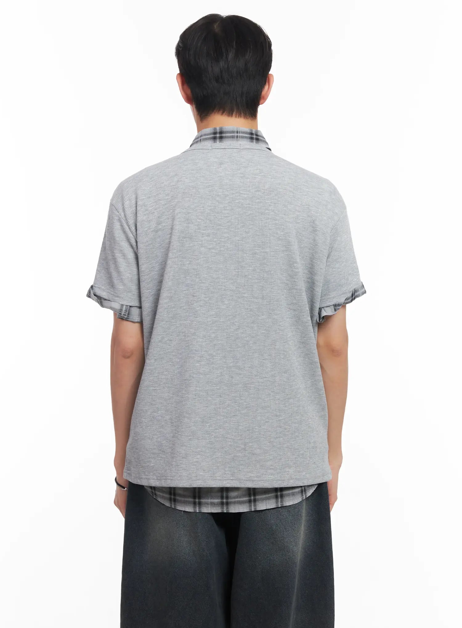 Men's Henley Neck Short-Sleeve Tee IU519