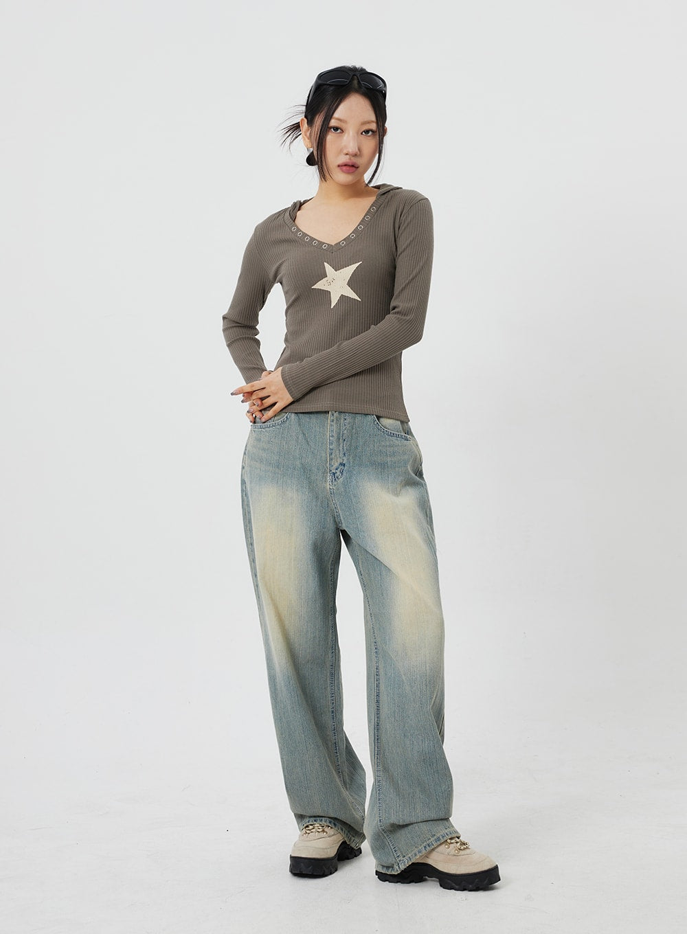 Light Wash Baggy Jeans CF323