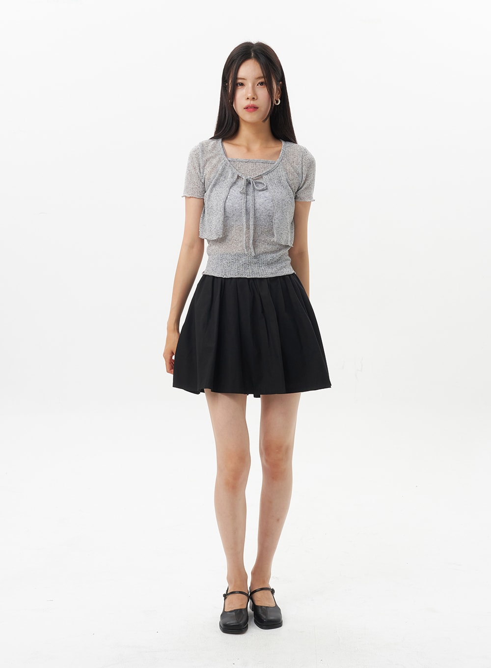 A-Line Cotton Mini Skirt OU328