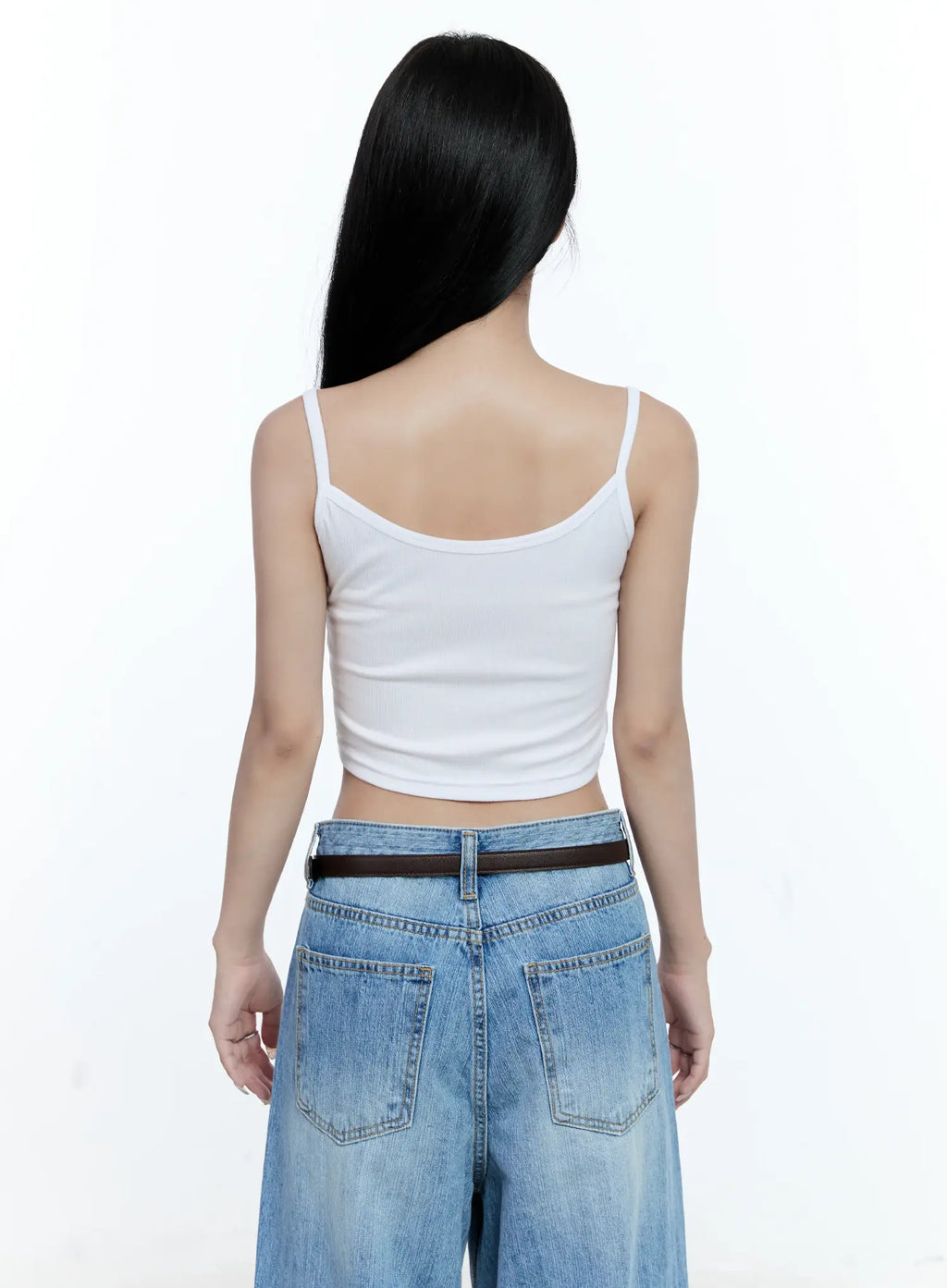 Ribbed V-Neck Cropped Tank CG513