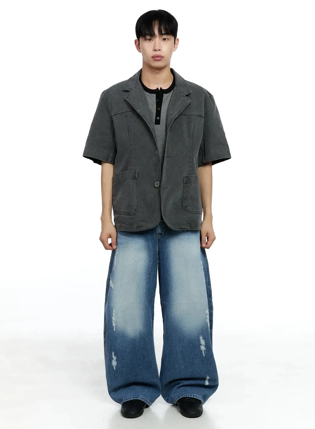 Men's Short-Sleeve Button-Up IG520