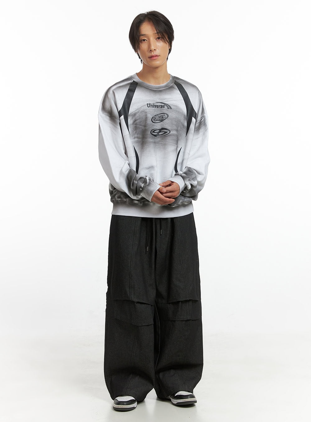 Men's Oversized Tie-Dye Graphic Sweatshirt IO402