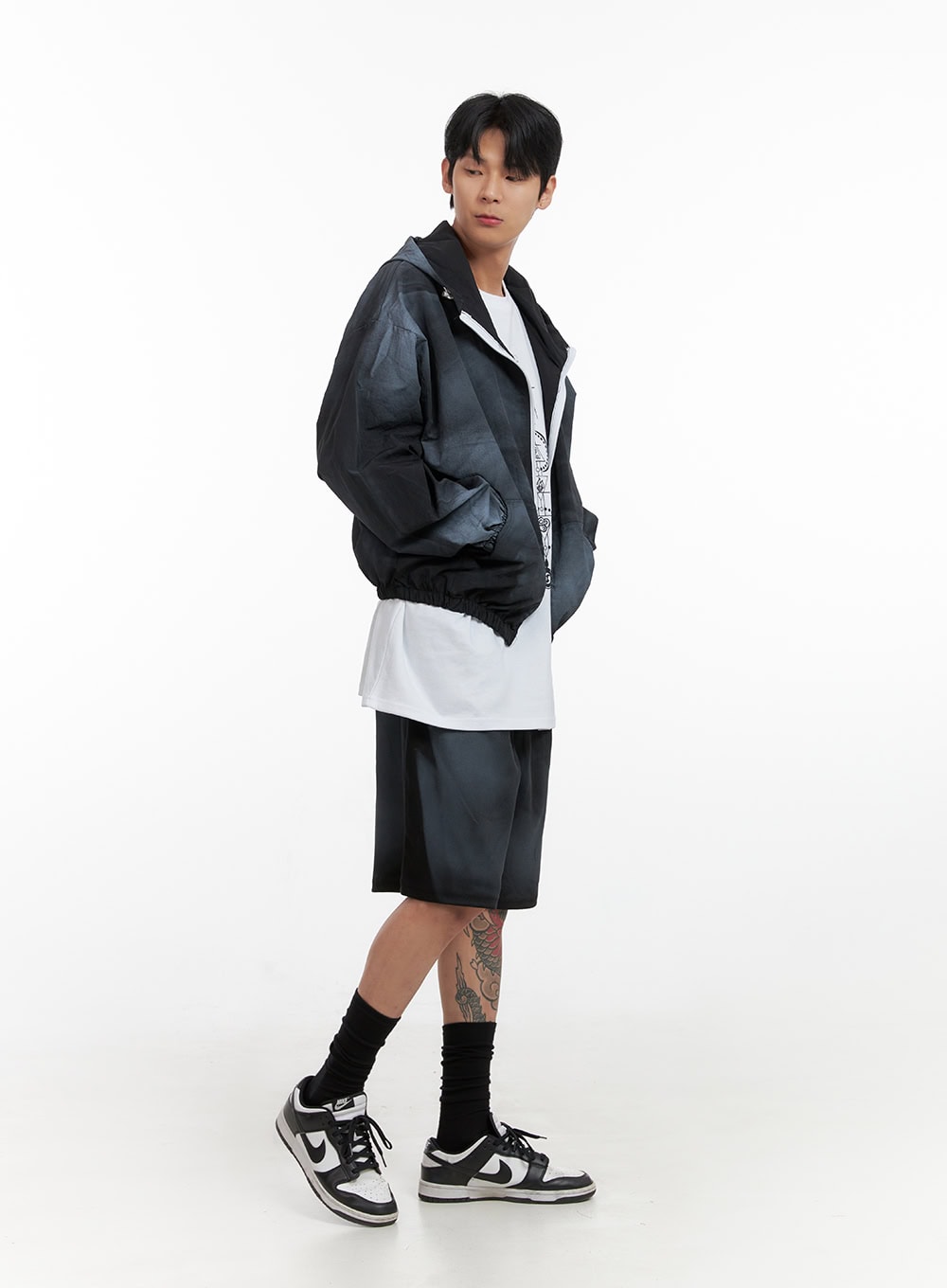 Men's Washed Cotton Sweat Shorts IL404