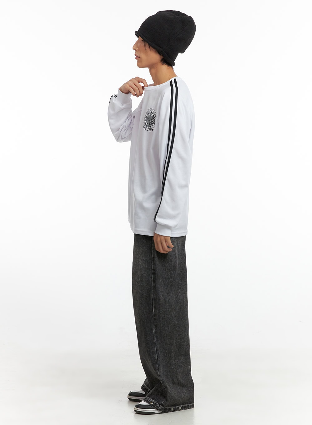 Men's Striped Logo Shirt IO417