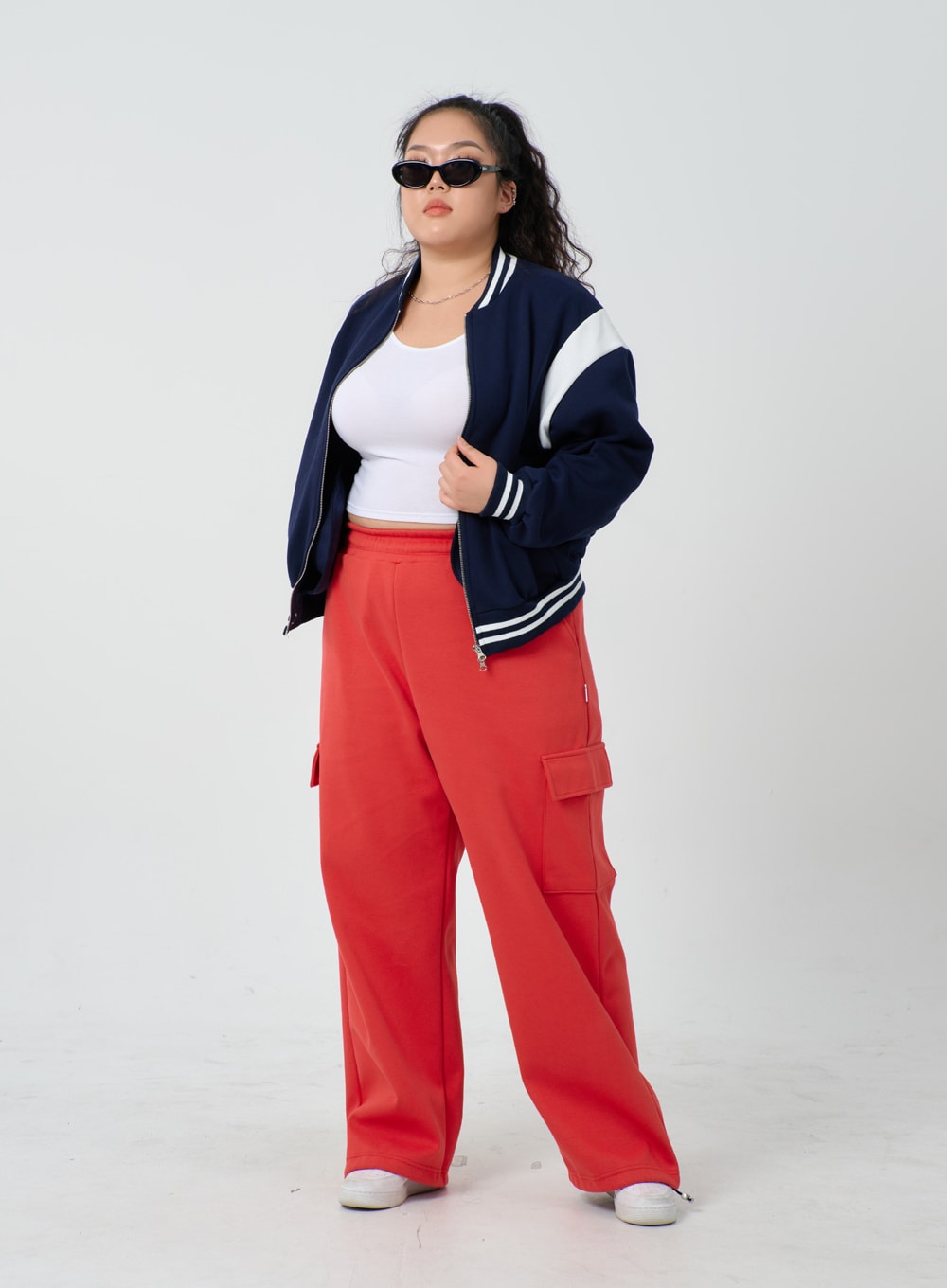 Plus Two Color Zipper Sweatshirt ID27