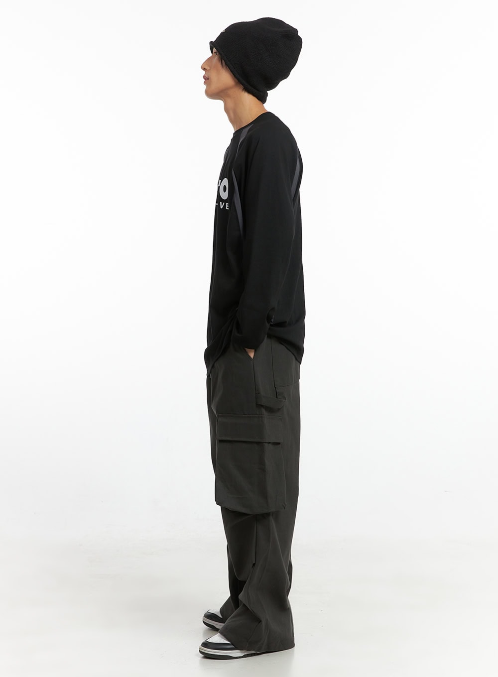 Men's Letter Print Long Sleeve Shirt IO417