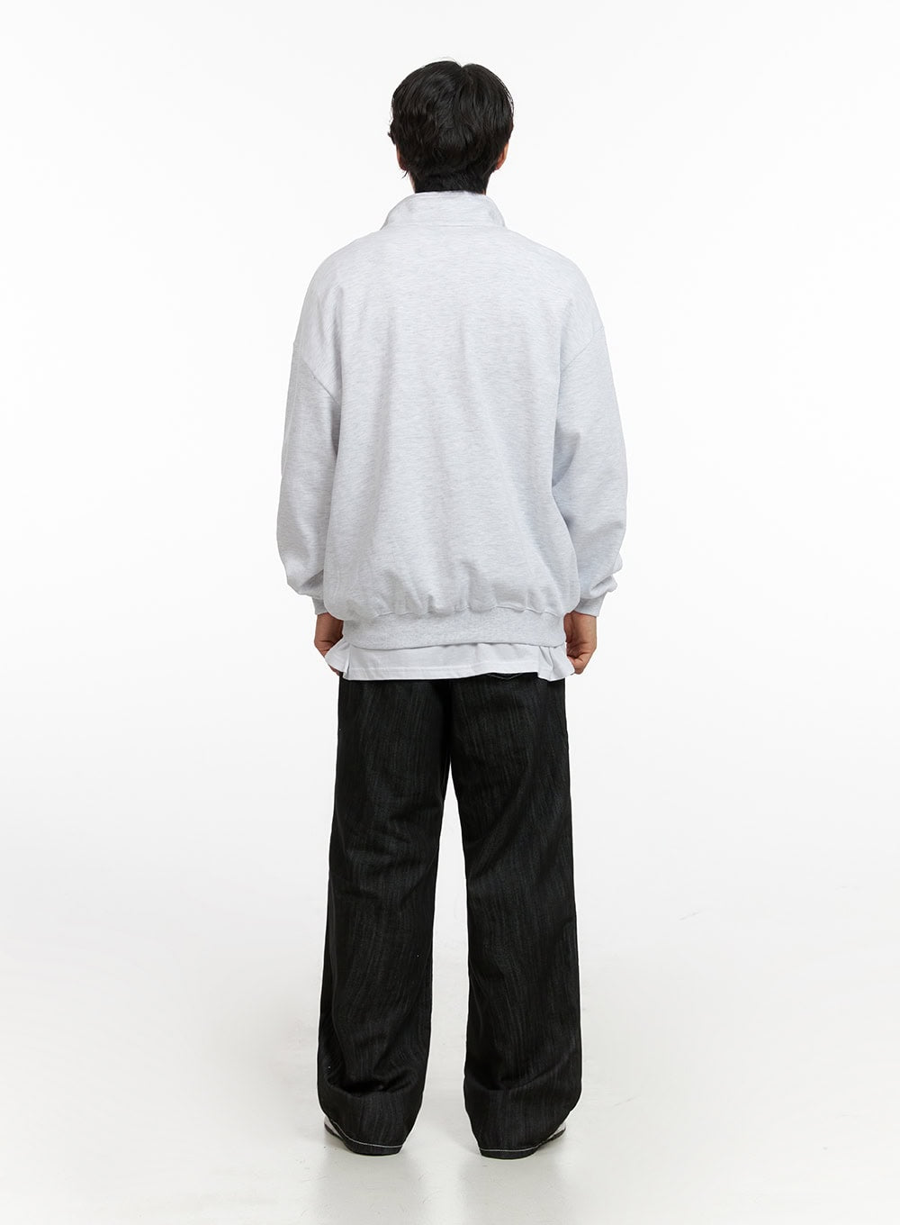 Men's Cozy Zip-Up Solid Sweatshirt (White) IG409