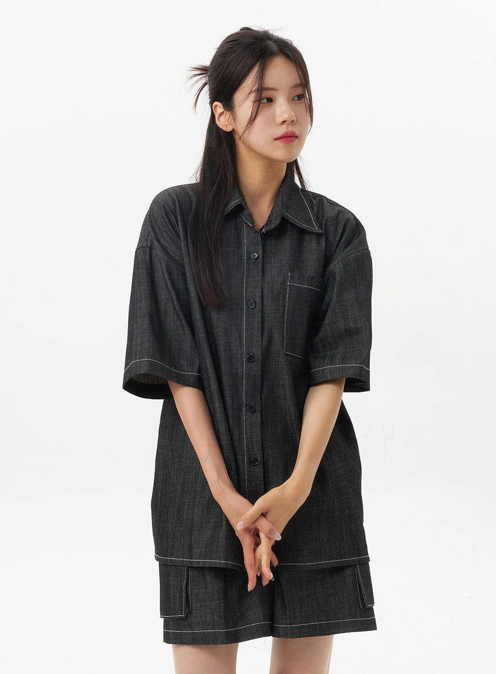 Oversized Denim Shirt OU326