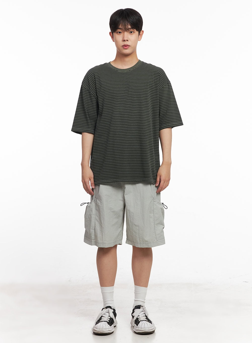 Men's Cotton Striped Round-Neck T-Shirt IY522