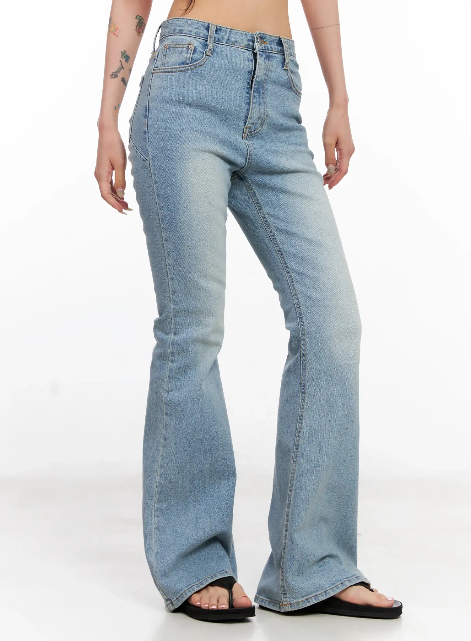 Byeol Washed Flare Denim Jeans CL525