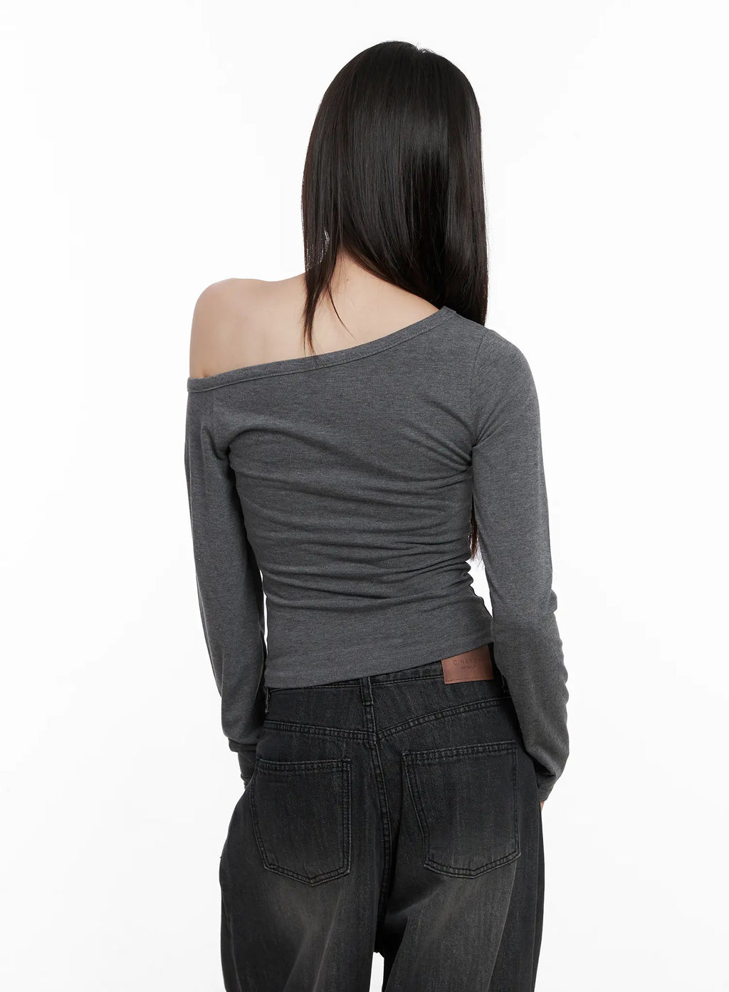 Asymmetrical Eyelet Long Sleeve Top CG519