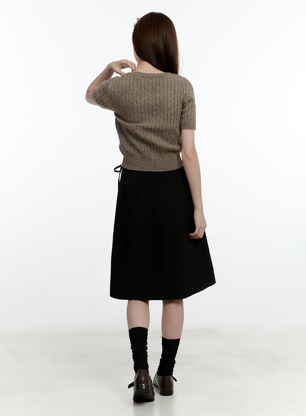 Cable Knit Short Sleeve Sweater CM521
