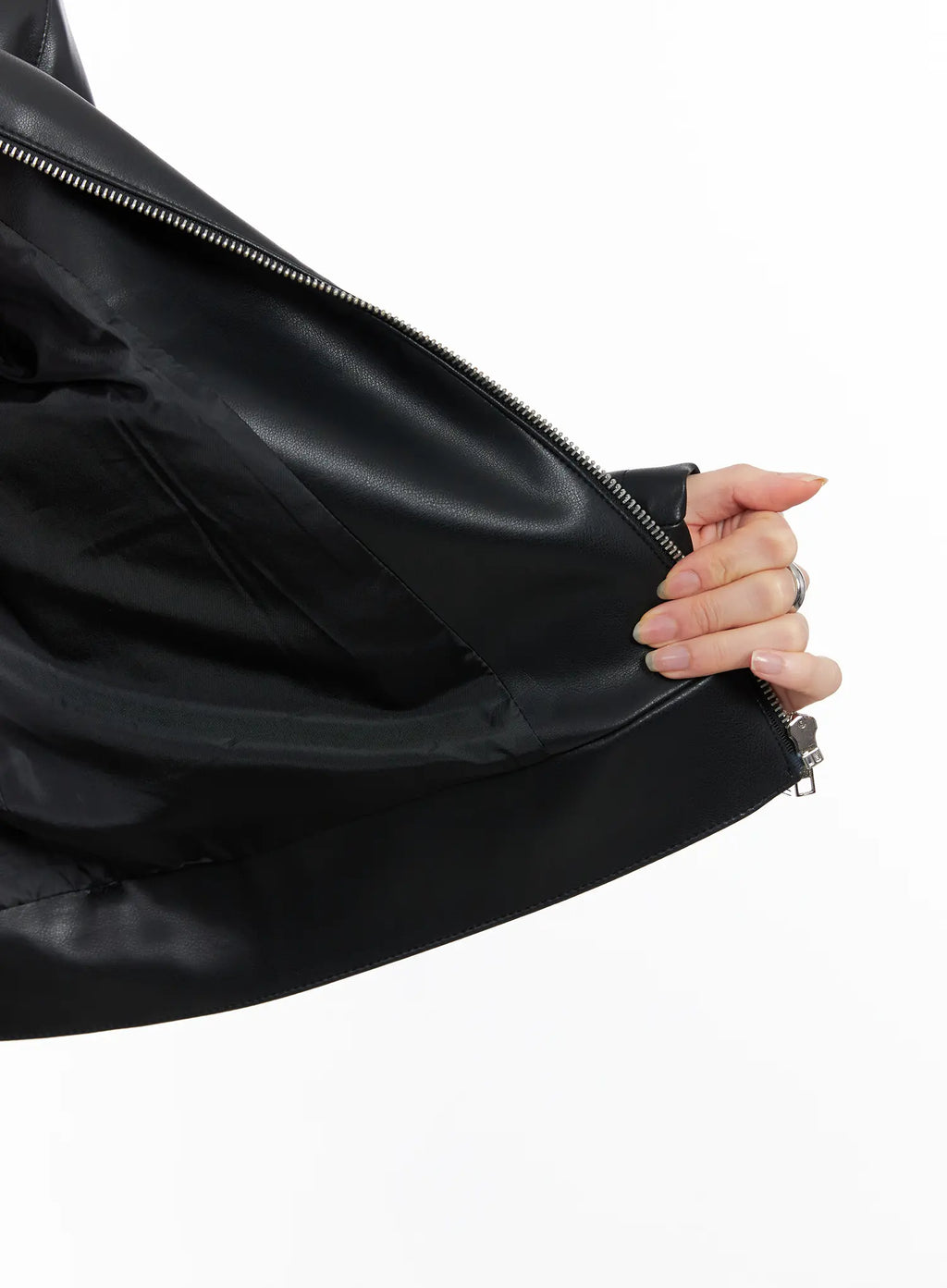 Graphic Crop Leather Jacket CC1109