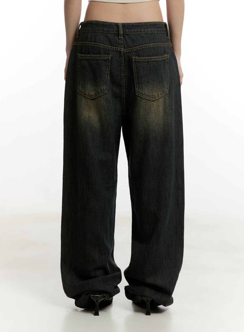 Caty Washed Wide-Leg Jeans CY506