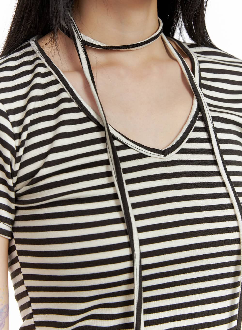 Stripe V-Neck T-Shirt CL401