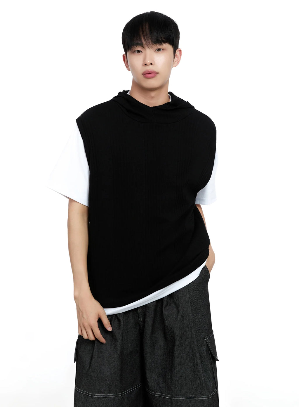 Men's Knit Tank Hoodie IG520