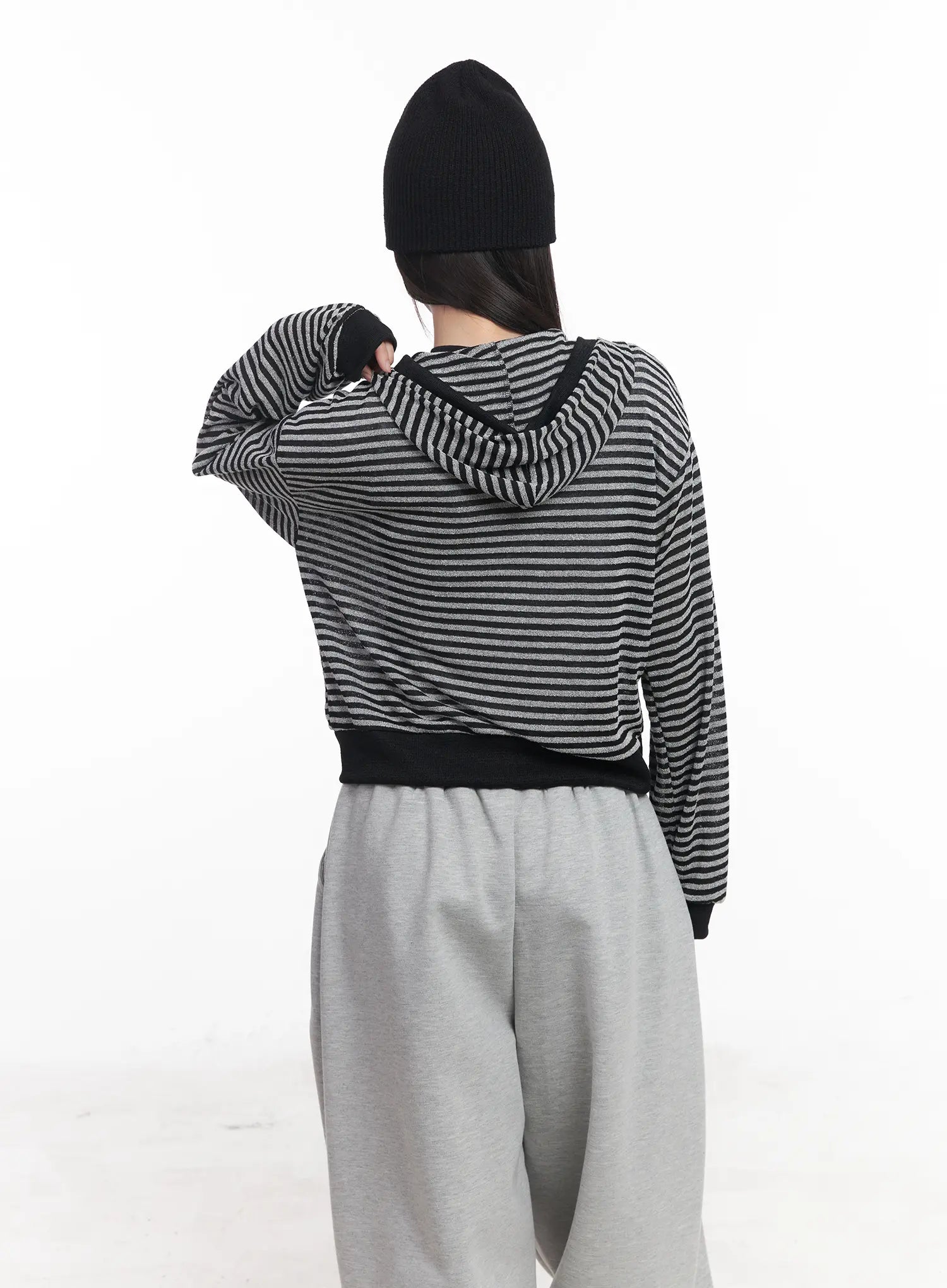 Striped Zip-Up Hoodie CU517