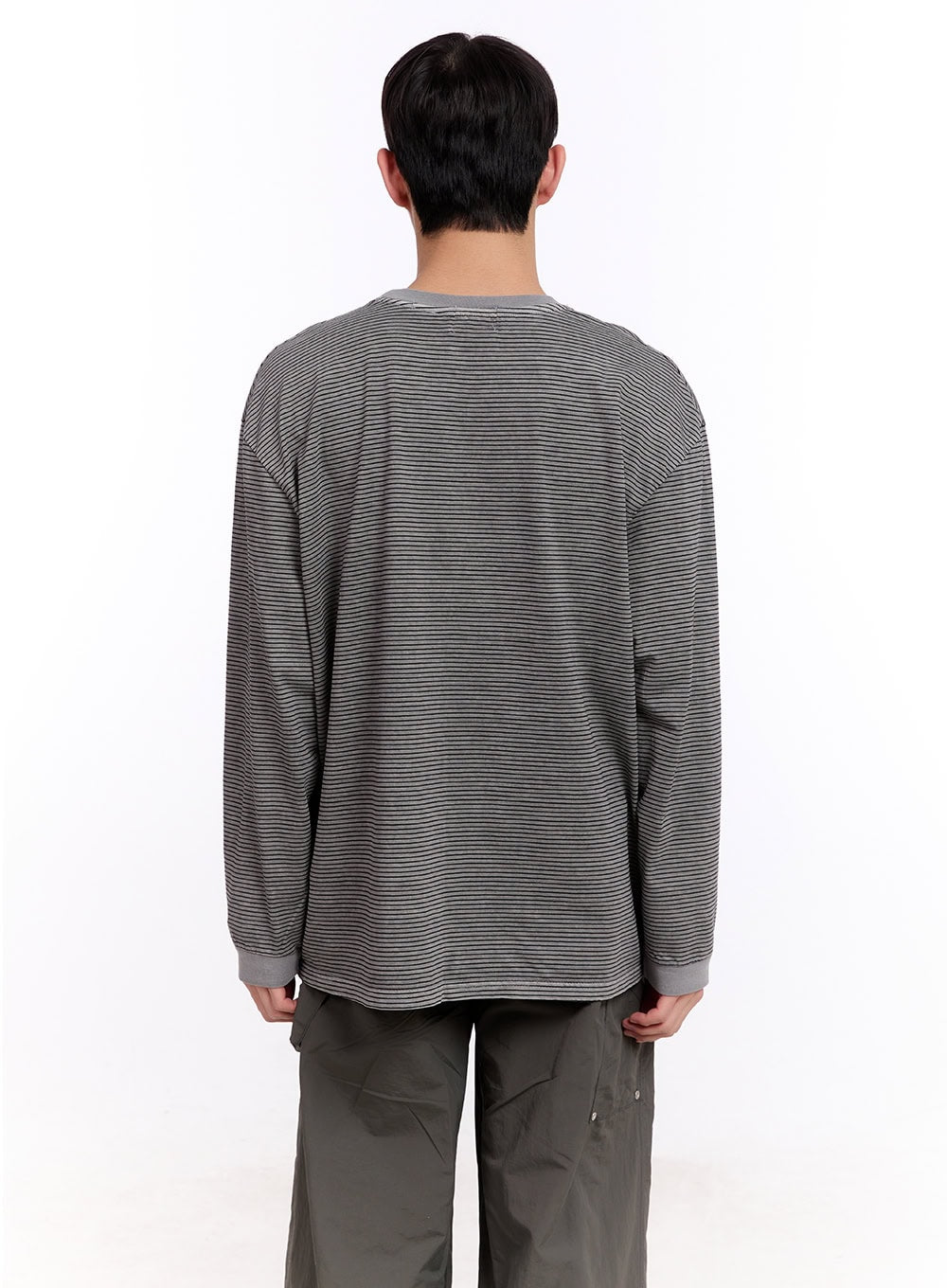 Men's Oversized Striped Long Sleeve Tee IM512