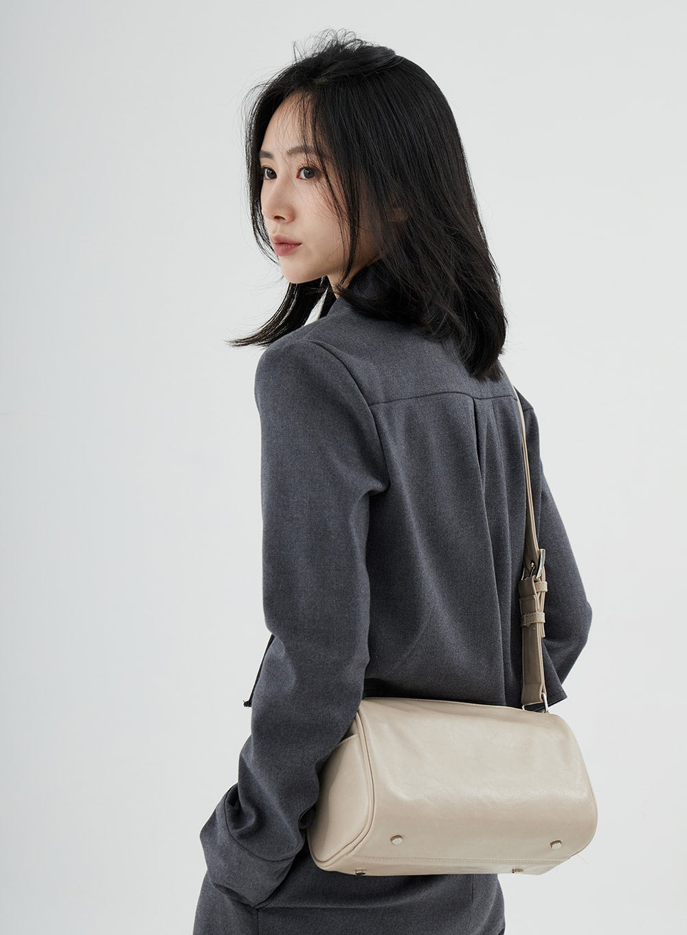 Hidden Button Crop Shirt ON11