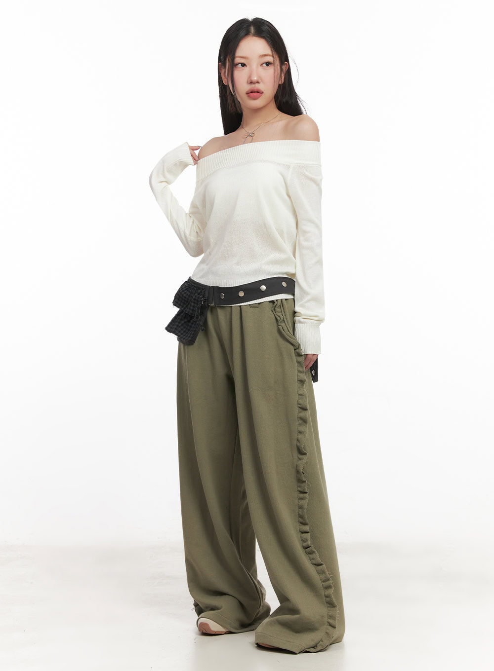 Frill Wide-Leg Sweatpants IM525