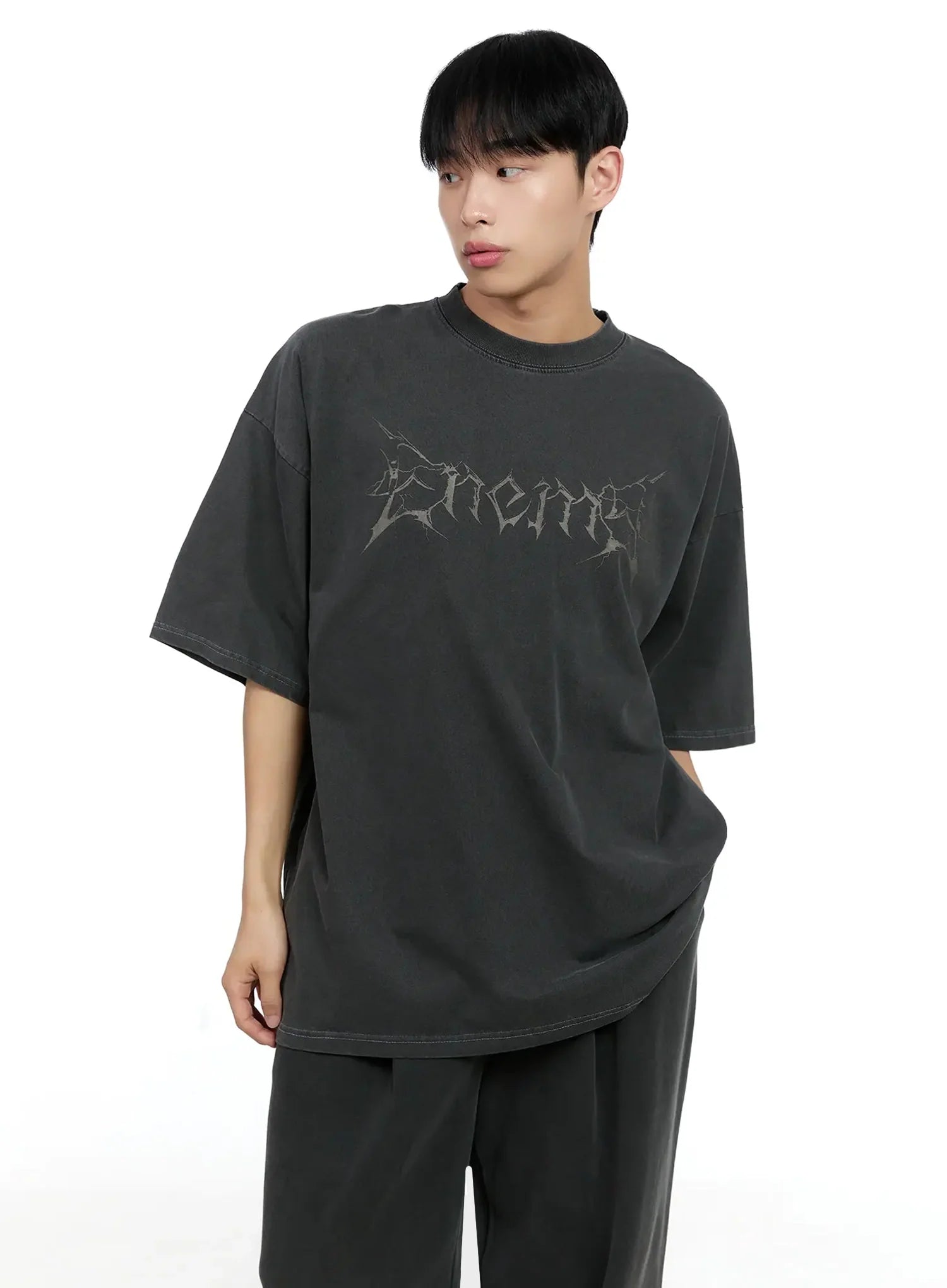 Men's Oversized Text Graphic Tee IG520