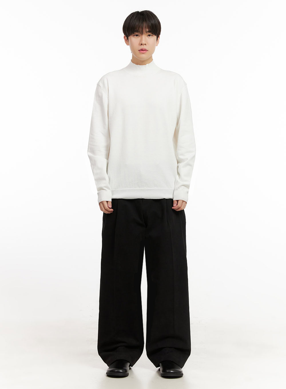 Men's Fleece Lined Wide-Fit Pintuck Pants IJ517