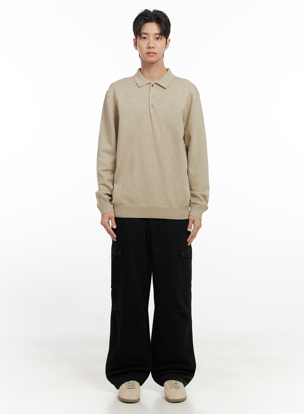 Men's Wide Fit Cargo Pockets Cotton Pants ID413